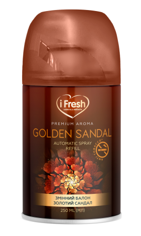 Replacement bottle for automatic dry air freshener iFresh Gold Sandal with sandal's freshness 250 ml