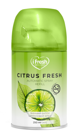 Сменный баллон для автоматического освежителя воздуха iFresh Citrus Fresh с ароматом цитрусовой свежести 250 мл