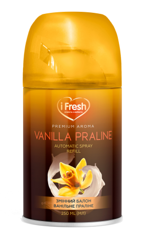 Replacement bottle for automatic dry air freshener iFresh Vanilla Praline with vanilla aroma 250 ml
