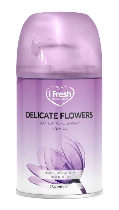 Сменный баллон для автоматического освежителя воздуха iFresh Delicate Flowers с ароматом нежных цветов 250 мл