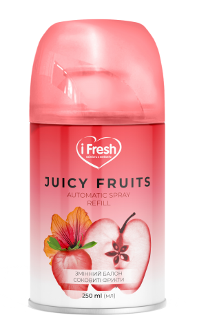 Replacement bottle for automatic air freshener iFresh Juicy Fruits with fruits' freshness 250 ml