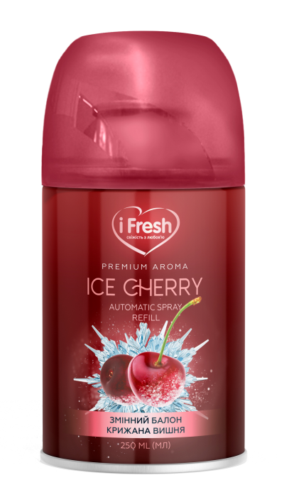 Змінний балон для автоматичного сухого освіжувача повітря iFresh Ice Cherry з ароматом вишні 250 мл