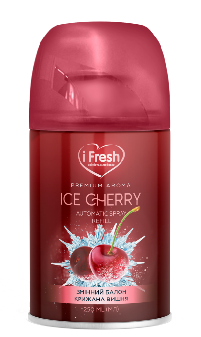 Сменный баллон для автоматического сухого освежителя воздуха iFresh Ice Cherry с ароматом вишни 250 мл