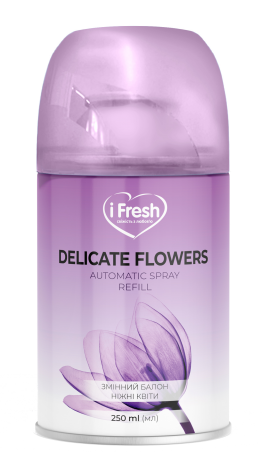 Сменный баллон для автоматического освежителя воздуха iFresh Delicate Flowers с ароматом нежных цветов 250 мл