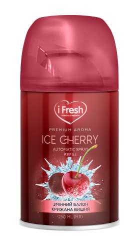 Сменный баллон для автоматического сухого освежителя воздуха iFresh Ice Cherry с ароматом вишни 250 мл