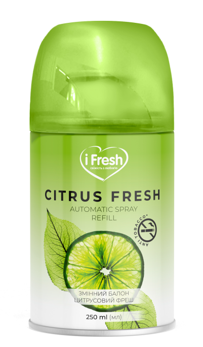 Replacement bottle for automatic air freshener iFresh Citrus Fresh with citrus freshness 250 ml