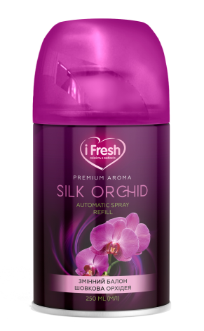 Змінний балон для автоматичного сухого освіжувача повітря iFresh Silk Orchid з ароматом шовкової орхідеї 250 мл